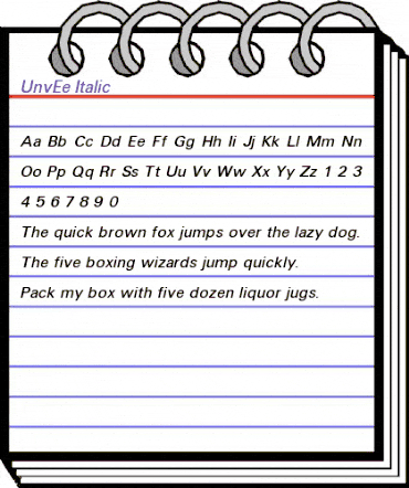 UnvEe Italic animated font preview UnvEe Italic animated font preview