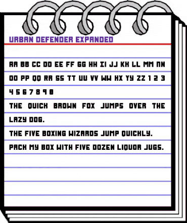 Urban Defender Expanded Expanded animated font preview Urban Defender Expanded Expanded animated font preview