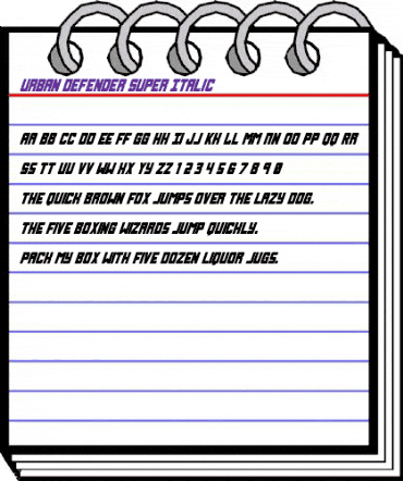 Urban Defender Super-Italic Italic animated font preview Urban Defender Super-Italic Italic animated font preview