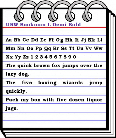 URW Bookman L DemiBold animated font preview URW Bookman L DemiBold animated font preview