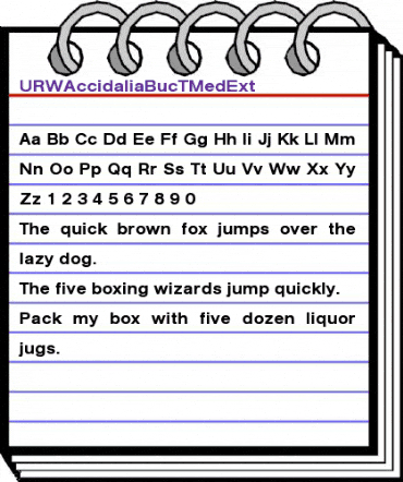 URWAccidaliaBucTMedExt Regular animated font preview
