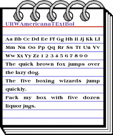 URWAmericanaTExtBol Regular animated font preview URWAmericanaTExtBol Regular animated font preview
