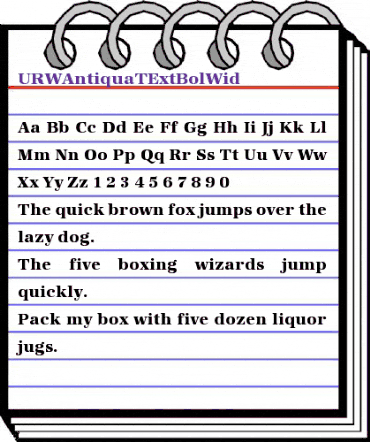 URWAntiquaTExtBolWid Regular animated font preview