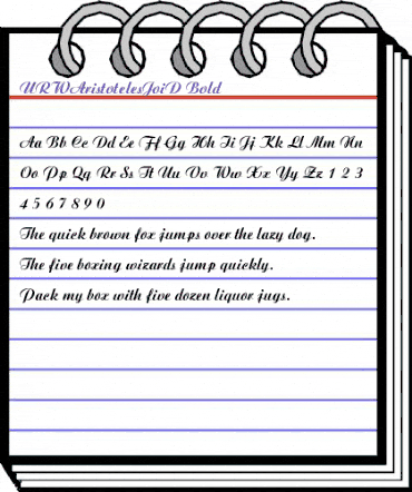 URWAristotelesJoiD Bold animated font preview