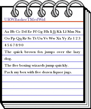 URWBaskerTMedWid Regular animated font preview