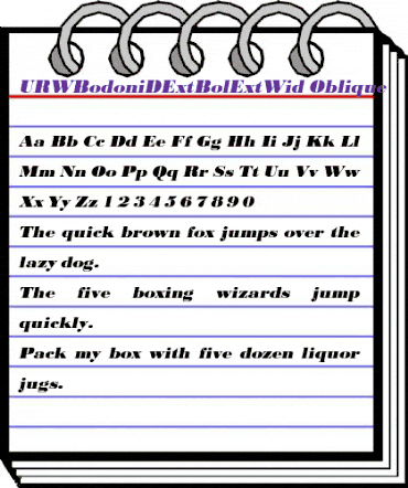 URWBodoniDExtBolExtWid Oblique animated font preview URWBodoniDExtBolExtWid Oblique animated font preview
