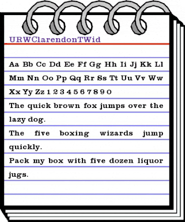 URWClarendonTWid Regular animated font preview