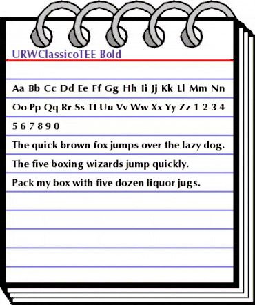 URWClassicoTEE Bold animated font preview