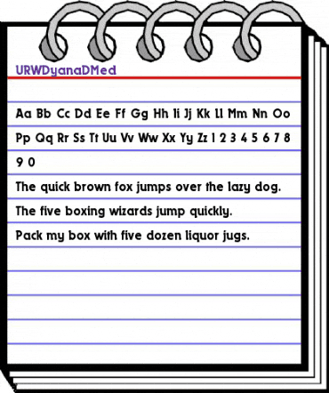 URWDyanaDMed Regular animated font preview