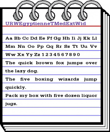 URWEgyptienneTMedExtWid Regular animated font preview