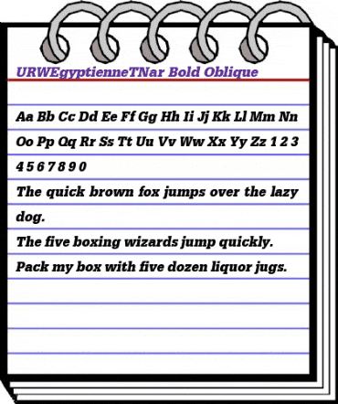 URWEgyptienneTNar Bold Oblique animated font preview