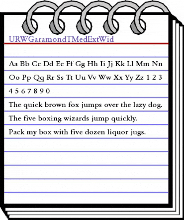 URWGaramondTMedExtWid Regular animated font preview URWGaramondTMedExtWid Regular animated font preview