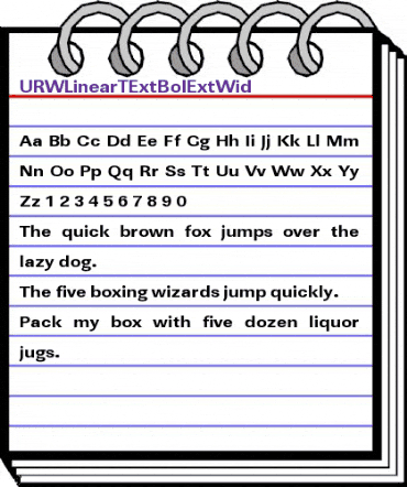 URWLinearTExtBolExtWid Regular animated font preview