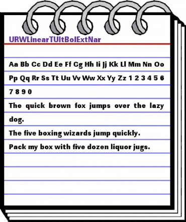 URWLinearTUltBolExtNar Regular animated font preview URWLinearTUltBolExtNar Regular animated font preview