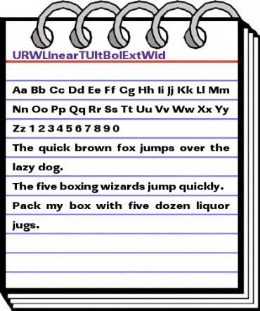 URWLinearTUltBolExtWid Regular animated font preview