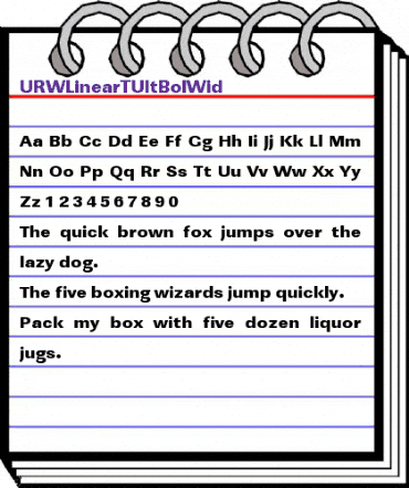 URWLinearTUltBolWid Regular animated font preview