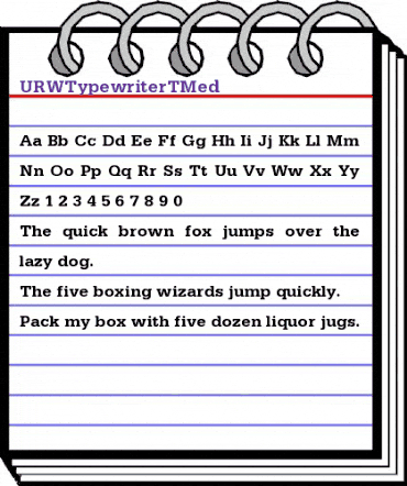 URWTypewriterTMed Regular animated font preview