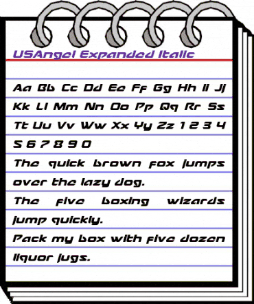 USAngel Expanded Italic Expanded Italic animated font preview USAngel Expanded Italic Expanded Italic animated font preview