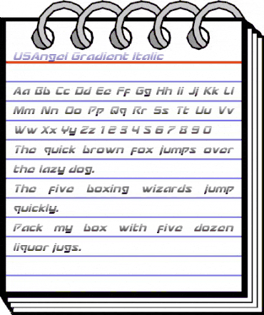 USAngel Gradient Italic Italic animated font preview