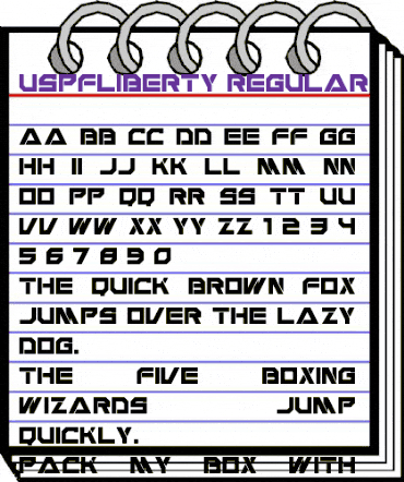 USPF Liberty Regular animated font preview