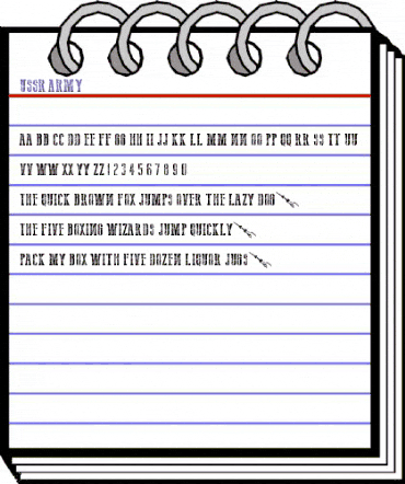 USSR Army Regular animated font preview