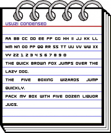 Usuzi Condensed Condensed animated font preview Usuzi Condensed Condensed animated font preview