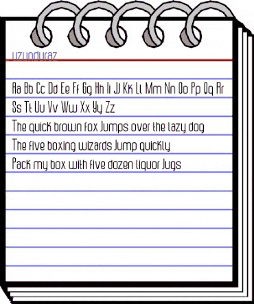 uzunduraz Regular animated font preview