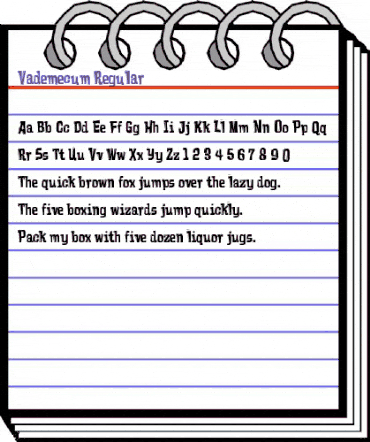 Vademecum Regular animated font preview Vademecum Regular animated font preview