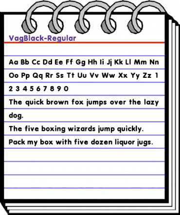 VagBlack Regular animated font preview