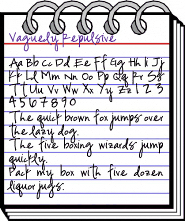 Vaguely Repulsive Regular animated font preview Vaguely Repulsive Regular animated font preview