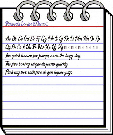 Valanda Script (Demo) Regular animated font preview Valanda Script (Demo) Regular animated font preview