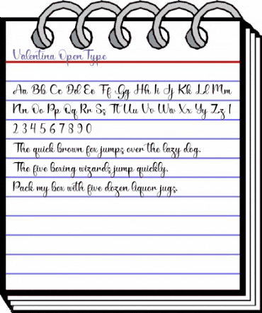 Valentina Regular animated font preview Valentina Regular animated font preview