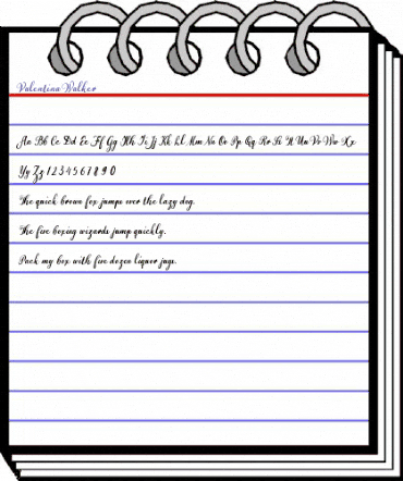Valentina Walker Regular animated font preview Valentina Walker Regular animated font preview