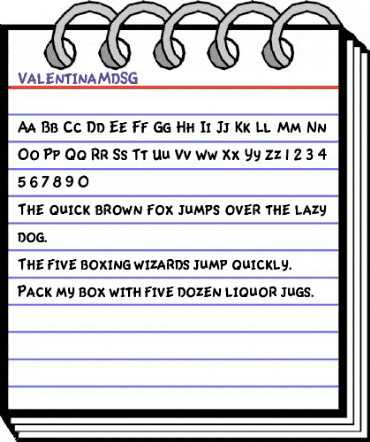 Valentina Regular animated font preview
