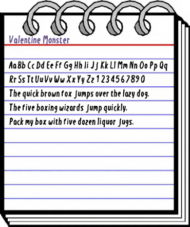 Valentine Monster Regular animated font preview