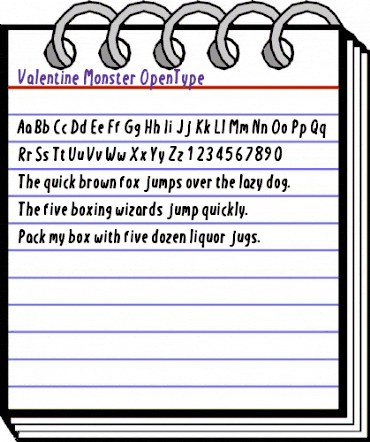 Valentine Monster Regular animated font preview