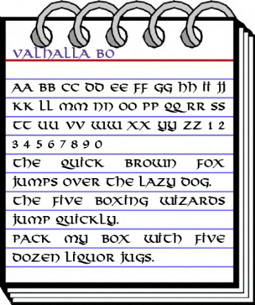 Valhalla-BO Regular animated font preview Valhalla-BO Regular animated font preview