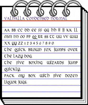 Valhalla Condensed Normal animated font preview Valhalla Condensed Normal animated font preview
