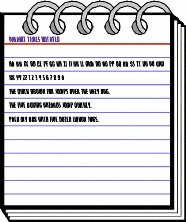 Valiant Times Rotated Regular animated font preview