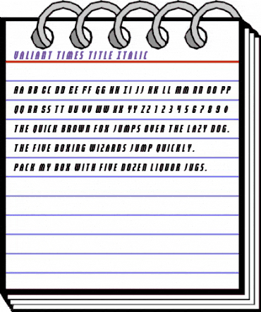 Valiant Times Title Italic Regular animated font preview Valiant Times Title Italic Regular animated font preview