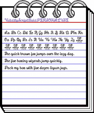 Validity Script Bold PERSONAL U Regular animated font preview Validity Script Bold PERSONAL U Regular animated font preview