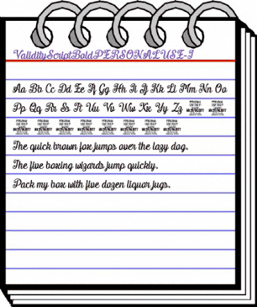 Validity Script Bold PERSONAL U Italic animated font preview Validity Script Bold PERSONAL U Italic animated font preview