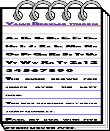 Value Regular animated font preview