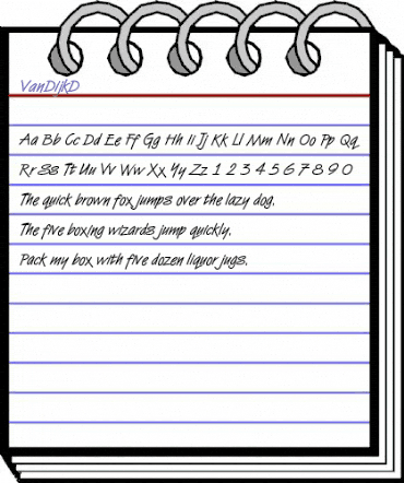 Van Dijk D Regular animated font preview