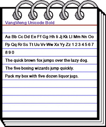 VangVieng Unicode Bold animated font preview