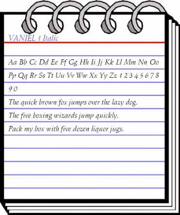 VANIEL 1 Italic animated font preview VANIEL 1 Italic animated font preview