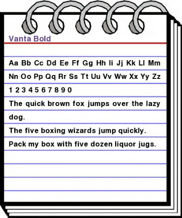 Vanta Bold animated font preview