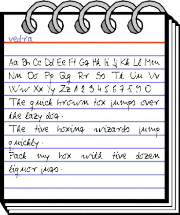 vedra Regular animated font preview