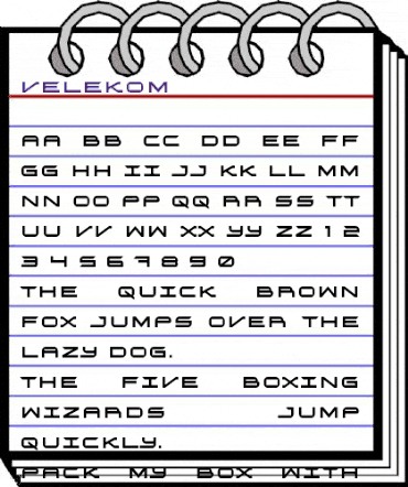 Velekom Regular animated font preview