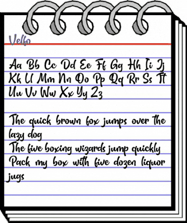 Velfo Regular animated font preview Velfo Regular animated font preview